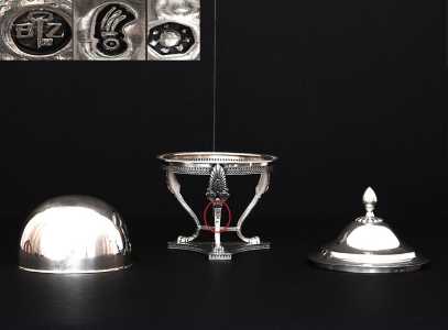 silver sugar bowl with pseudo Lombardo-Veneto hallmarks