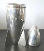 James Dixon & Sons silverplate cocktail shaker: rocket