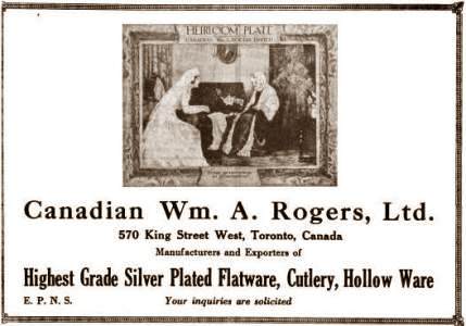An ancient advertisement of Canadian Wm A. Rogers Ltd