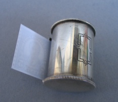 R. Blackinton & Co silver roll stamp case