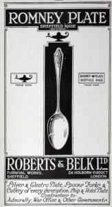 Roberts & Belk Ltd, Romney plate advertisement