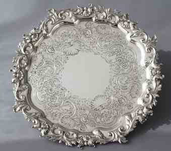 silver salver, London 1823
