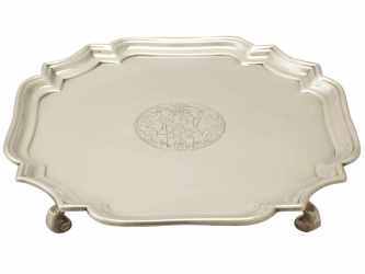 silver salver, London 1735