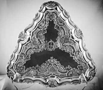 silver salver, London 1749