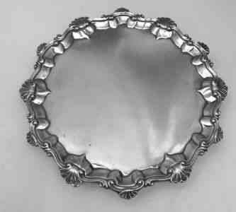 silver salver, London 1768