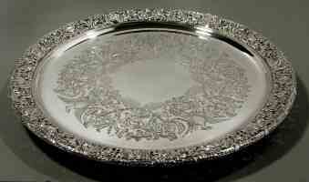 silver salver, London 1898