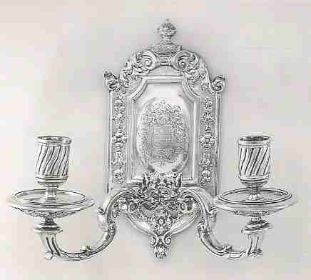 silver wall sconce, London 1706 silver wall sconce, London 1706