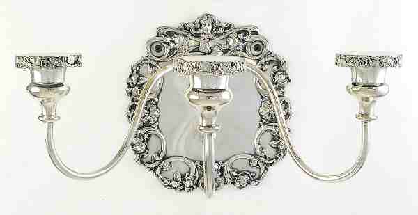 silverplate sconce, possibly American, c. 1900