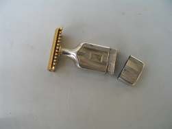 Gorham silver travel shaving and vanity set: razor