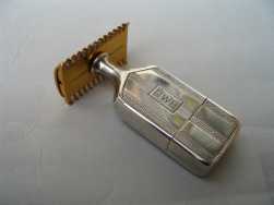 Gorham silver travel shaving and vanity set: razor