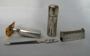 Gorham silver travel shaving and vanity set