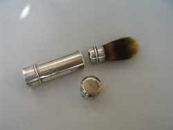Gorham silver travel shaving and vanity set: brush
