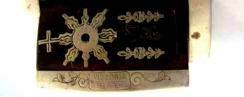 wood and white metal snuff box