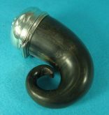 Scottish snuff mull with silver mounts