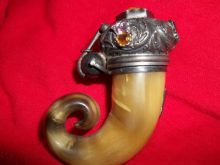 Scottish snuff mull with silver lid and Cairgorn