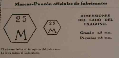 maker's mark on silver items manufactured in Spain