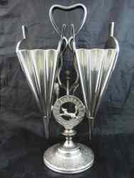 silverplate double spoon holder