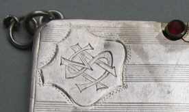 silver stamp case, Birmingham 1910