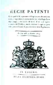 Regie Patenti, December 9, 1814