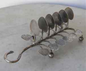 silver toast rack, Birmingham 1855