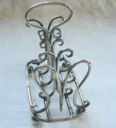 silver toast rack, London 1896