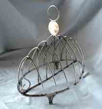 silver toast rack, Bateman family, 1800