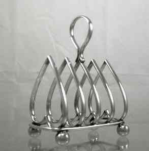 silver toast rack, Sheffield 1928