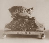 silver figural toothpick holder