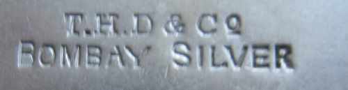 Bombay Silver, unidentified maker trademark