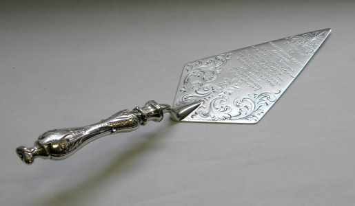 silver ceremonial trowel