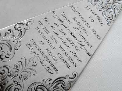 silver ceremonial trowel