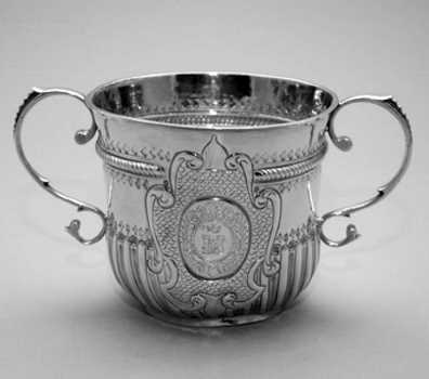 silver two-handled cup