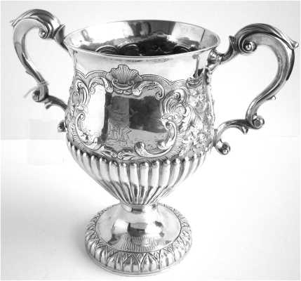 silver two-handled cup