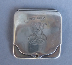 antique silver English matchbox holder