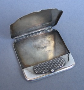 antique silver English matchbox holder