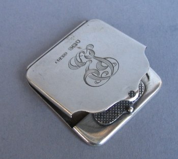 antique silver English matchbox holder