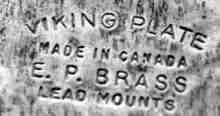 VIKING PLATE a trade mark of Lipman-Levinter Industries Ltd, Toronto (possibly 1920/1930
