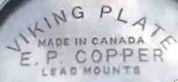 VIKING PLATE a trade mark of Lipman-Levinter Industries Ltd, Toronto (possibly 1920/1930