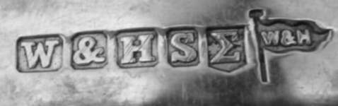 Walker & Hall silverplate mark 'sigma' (uppercase), flag type A, shield type 2