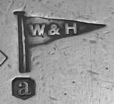 Walker & Hall silverplate mark lowercase 'a', flag type C, shield type 5
