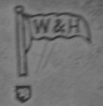 Walker & Hall silverplate mark 'eta', flag type A, shield type 3