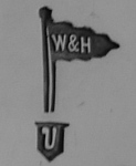 Walker & Hall silverplate mark 'upsilon', flag type A, shield type 3