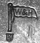 Walker & Hall silverplate mark 'zeta', flag type A, shield type 3