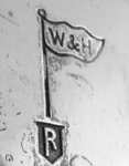 Walker & Hall silverplate mark 'beta', flag type A, shield type 3