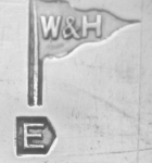 Walker & Hall silverplate mark uppercase 'F', flag type C, shield type 4