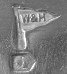 Walker & Hall silverplate mark uppercase 'J', flag type C, shield type 4