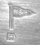 Walker & Hall silverplate mark uppercase 'H', flag type C, shield type 4