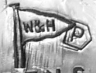Walker & Hall silverplate mark uppercase 'P', flag type C, shield type 4
