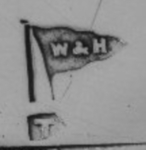 Walker & Hall silverplate mark uppercase 'T', flag type C, shield type 4