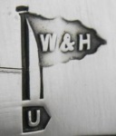 Walker & Hall silverplate mark uppercase 'U', flag type C, shield type 4